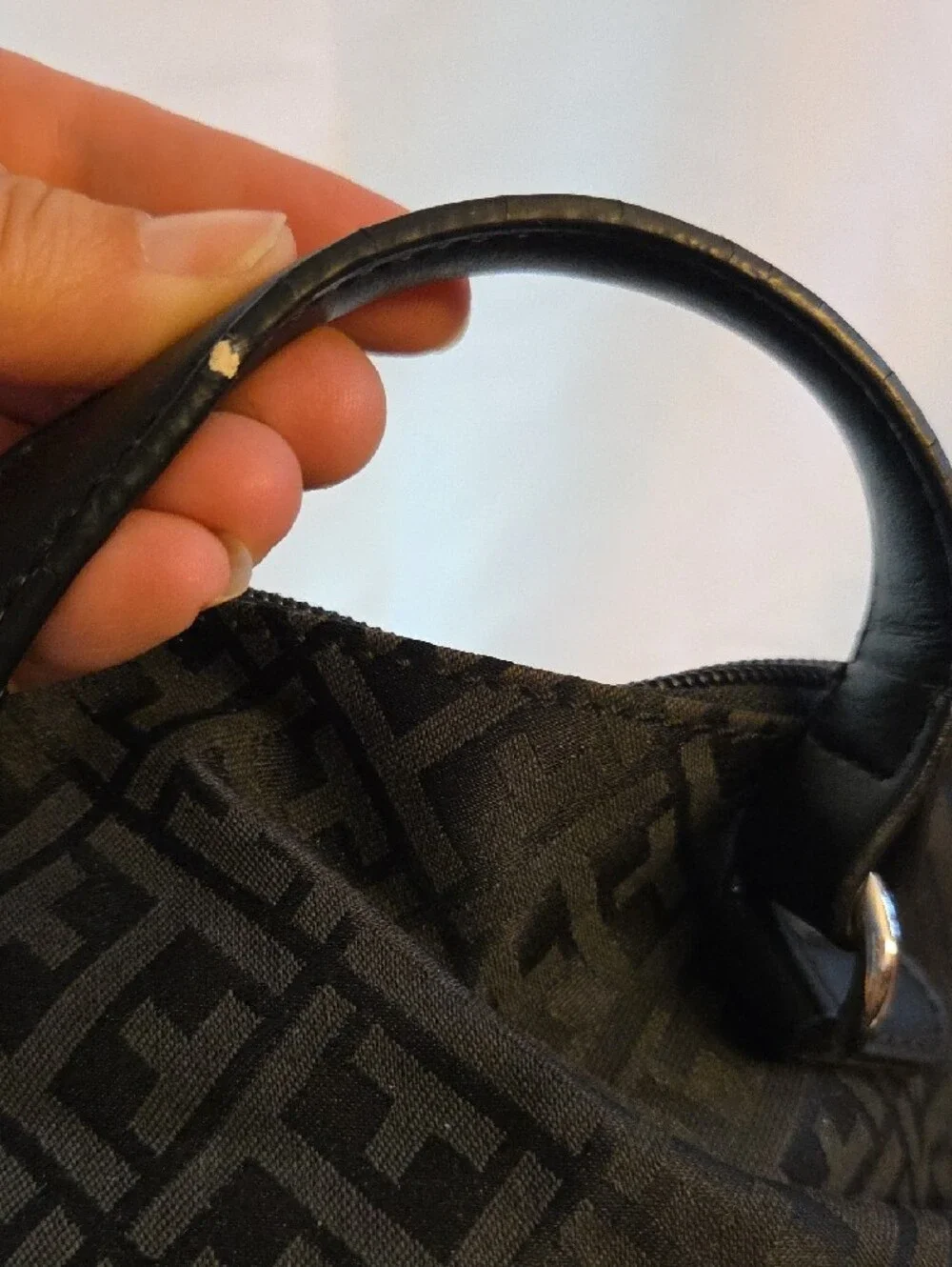 Black Women's Backpack - Designer Monogram Style